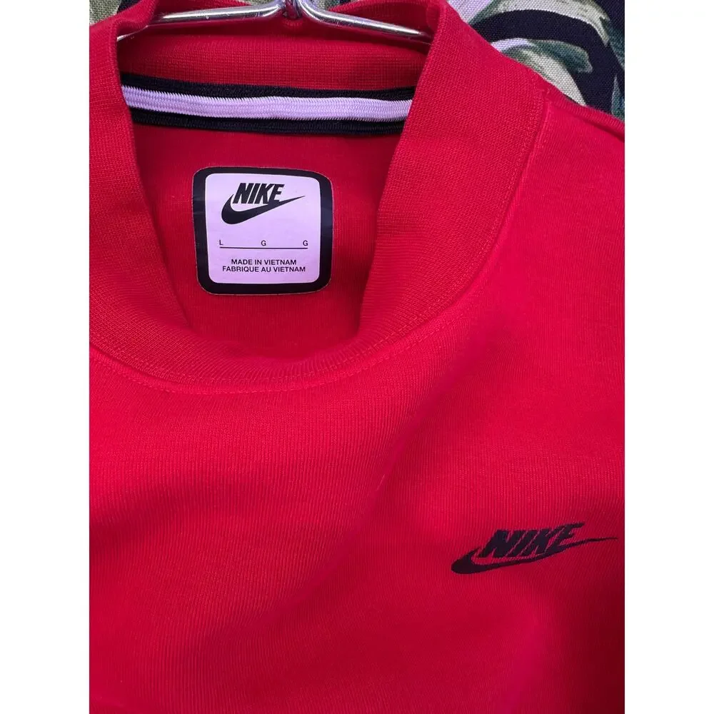 Nike Futura Red Athletic Crewneck Zippers Size Large